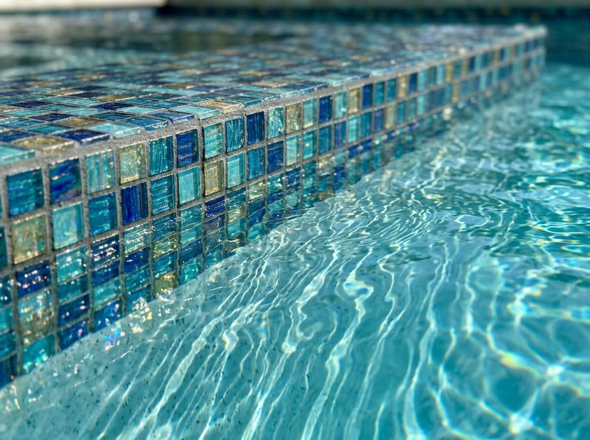 Waterline tile detail, spotless after a deep clean